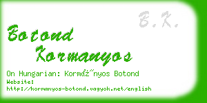 botond kormanyos business card